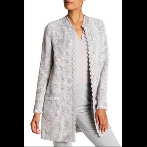 T Tahari Tweed Vanessa Blazer Cardigan / Coatigan